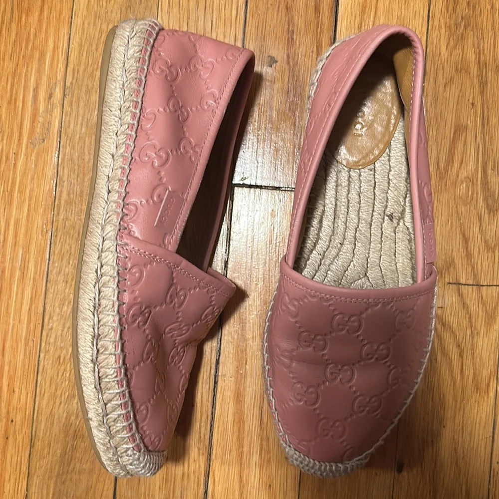 Authentic Gucci Pink Leather Espadrilles - Picture 3 of 5
